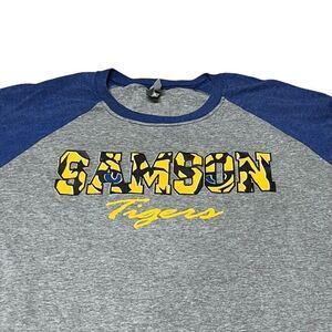 Samson Tigers Women XL Half Sleeve  Raglan Tshirt Varsity High School AL Blue